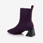 Plum Purple Flyknit Ankle Bootie - Side View