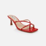 Red Patent Kid Leather Sandal - Side View