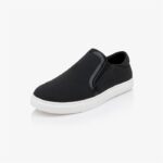 Stefano Black Slip On - Side View