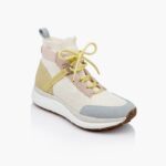 White Flyknit High-top Sneaker - Side View