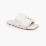 White Kid Leather Sandal - Side View