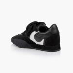 Black Cow Suede & Leather Sneaker - Back View