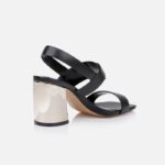 Black Cow Leather Sandal - Back View