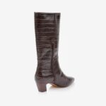 Black Leather Boot - Back View