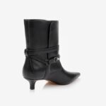 Black leather ankle boot - Back View