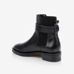 Black leather Chelsea boot with strap - Back View