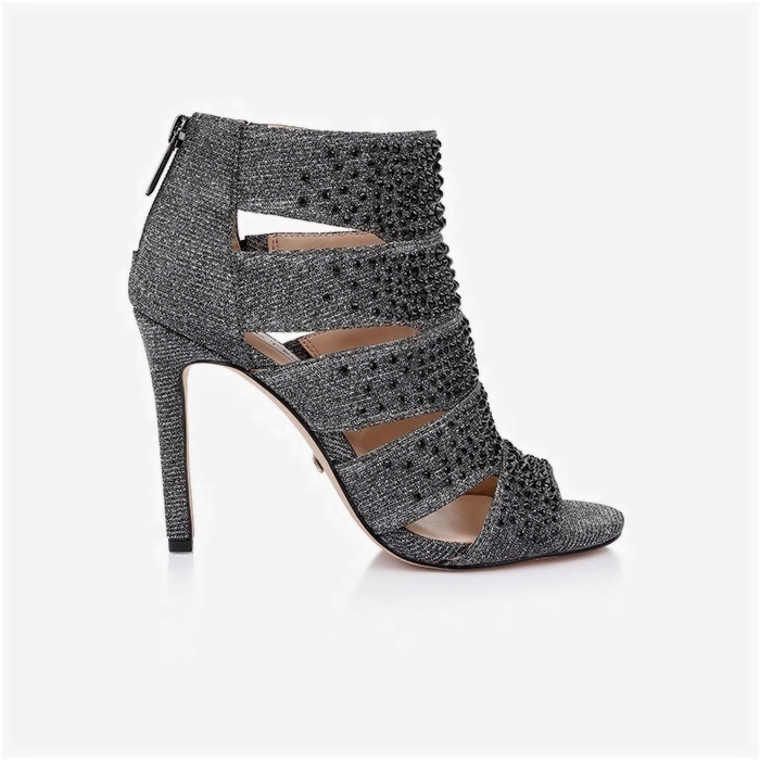 Blech Glitter Fabric Stiletto Sandal - Back View