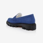 Blue Cow Suede Loafer - Back View