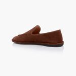 Brown Cow Suede Leather Strobel Shoe - Back View