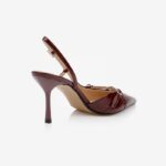 Burgundy High Heel Slingback - Back View