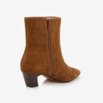 Cognac leather ankle boot - Back View