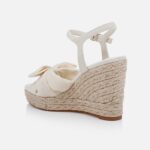 Cream Corduroy Fabric Sandal - Back View