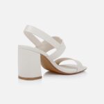 Cream Cow Leather Sandal - Back View