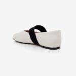 Cream Flat With Wide Elastic Band - Back View