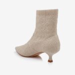 Cream Flyknit Ankle Boot - Back View