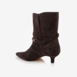 Dark brown leather ankle boot - Back View