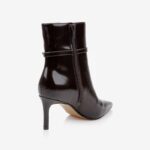 Dark brown leather ankle boot - Back View