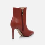 Fired Brick Kid Leather Ankle Boot - Back View