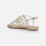 Gold Metallic Leather Flat Sandal - Back View