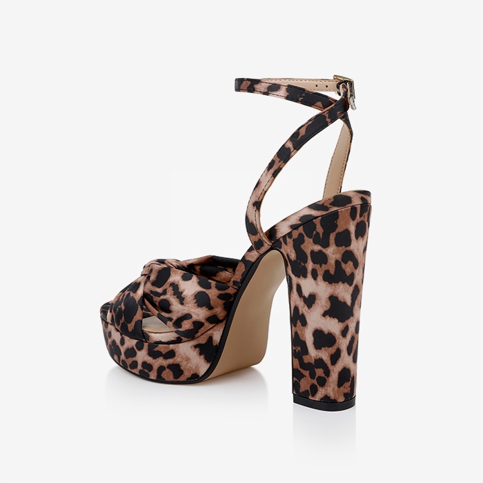 Leopard High Heel Sandal - Back View