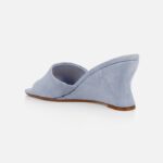 Light Blue Kid Suede Wedge Sansal - Back View
