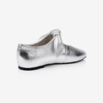 Metallic Silver  Flat With Bow - Back View