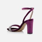 Nude Kid Leather High Heel Sandal - Back View