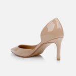 Nude Metallic Leather Hollow Inside Pump - Back View