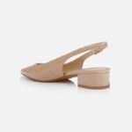 Nude Patent Kid Leather Sandal - Back View
