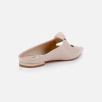 Nude Wrinkle Patent Kid Leather Flat - Back View