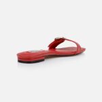 Red Kid Leather Flat Sandal - Back View