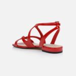 Red Patent Leather Flat Sandal - Back View