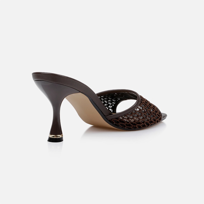 Rich Brown Net Sandal - Back View