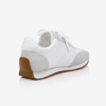 White Cow Suede&Nylon Fabric Sneaker - Back View