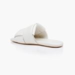 White Kid Leather Sandal - Back View