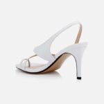 White Lizard Kid Lea Slingback Sandal - Back View