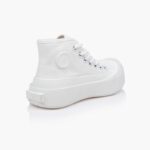 White Sliding Toe Canvas Sneaker - Back View