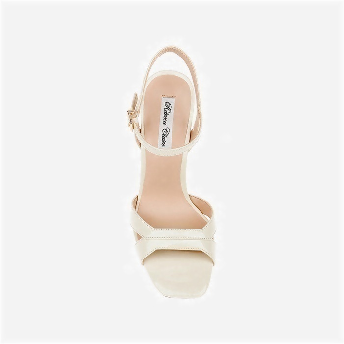 Beige Patent Lea High Heel Sandal - Detail View