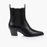 Black Cow Leather Ankle Boot - Main View