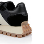 Black Cow Suede Leather & Nylon Fabric Sneaker - Detail View