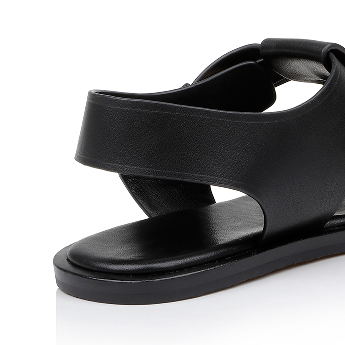 Black Crepe Sandal - Detail View