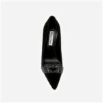Black Kid Suede & Hotfix Stiletto Pump - Main View