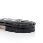 Black Kid Leather Flat Sandal - Detail View