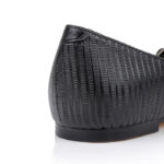 Black Lizard Leather Flat - Detail View
