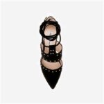 Black Microsuede Stiletto Sandal - Detail View