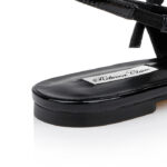 Black Soft Leather Flat Slingback - Detail View
