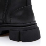 Black Synthetic Leather Ankle Boots - Detail View