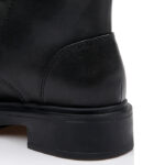 Black Synthetic Leather Ankle Boot - Detail View