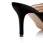 Black Velvet Heel Sandal - Detail View