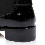 Black crinkle patent leather ankle boot - Detail View
